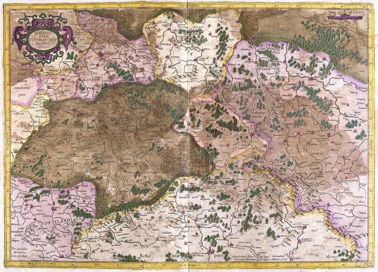 Germania, Cecoslovacchia e Polonia (incisione) da Gerardus Mercator