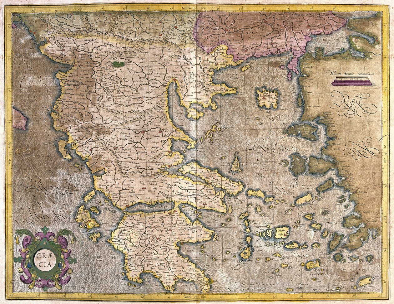 Grecia (incisione) da Gerardus Mercator