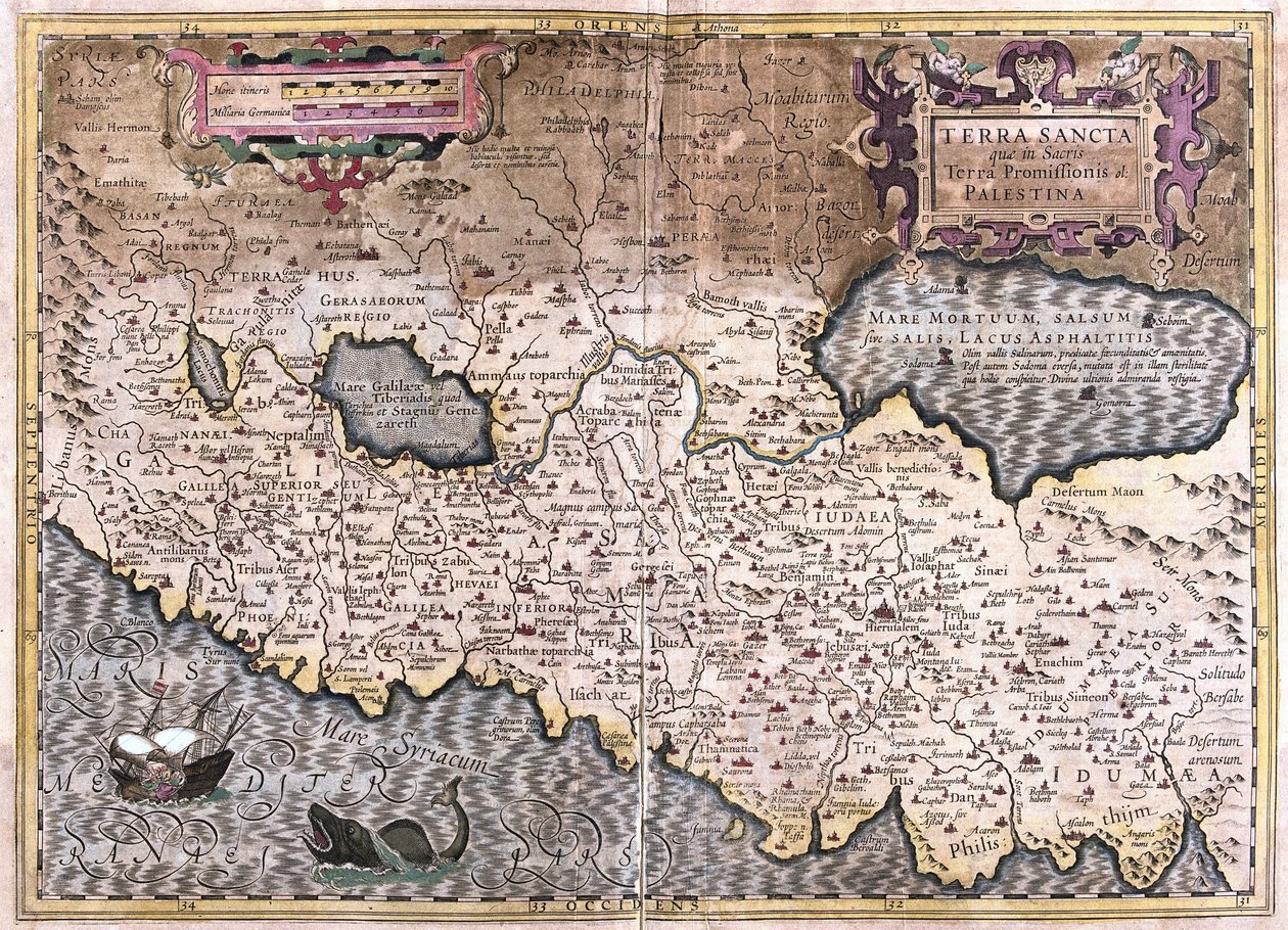 Terra Santa e Palestina (incisione) da Gerardus Mercator