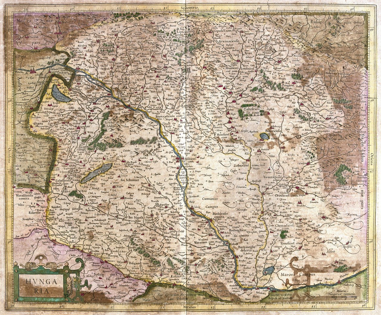 Ungheria (incisione) da Gerardus Mercator