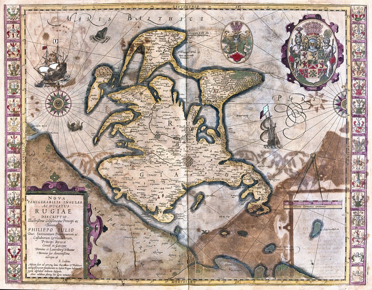 Isola di Rügen, Germania (incisione) da Gerardus Mercator