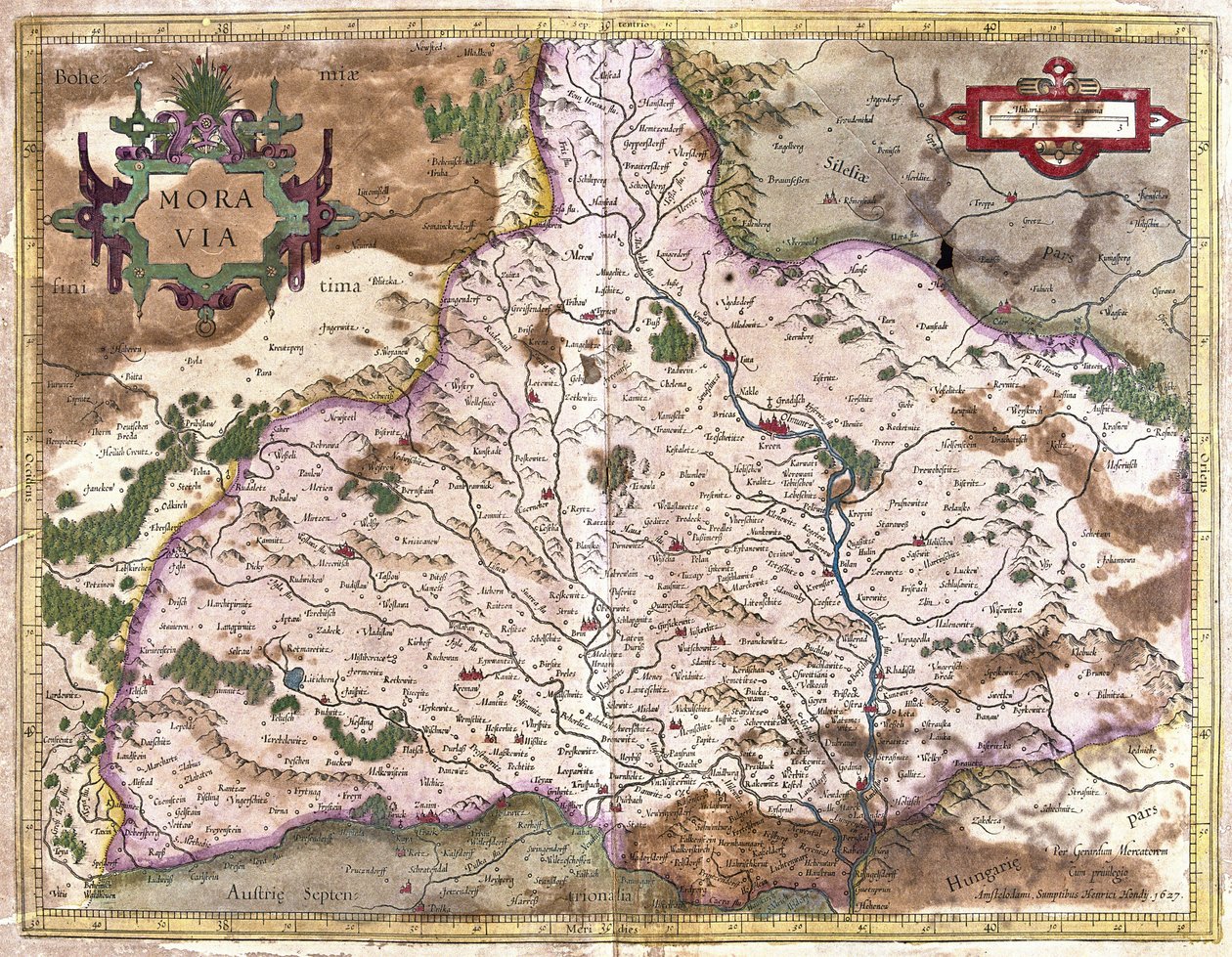 Moravia, Repubblica Ceca (incisione) da Gerardus Mercator