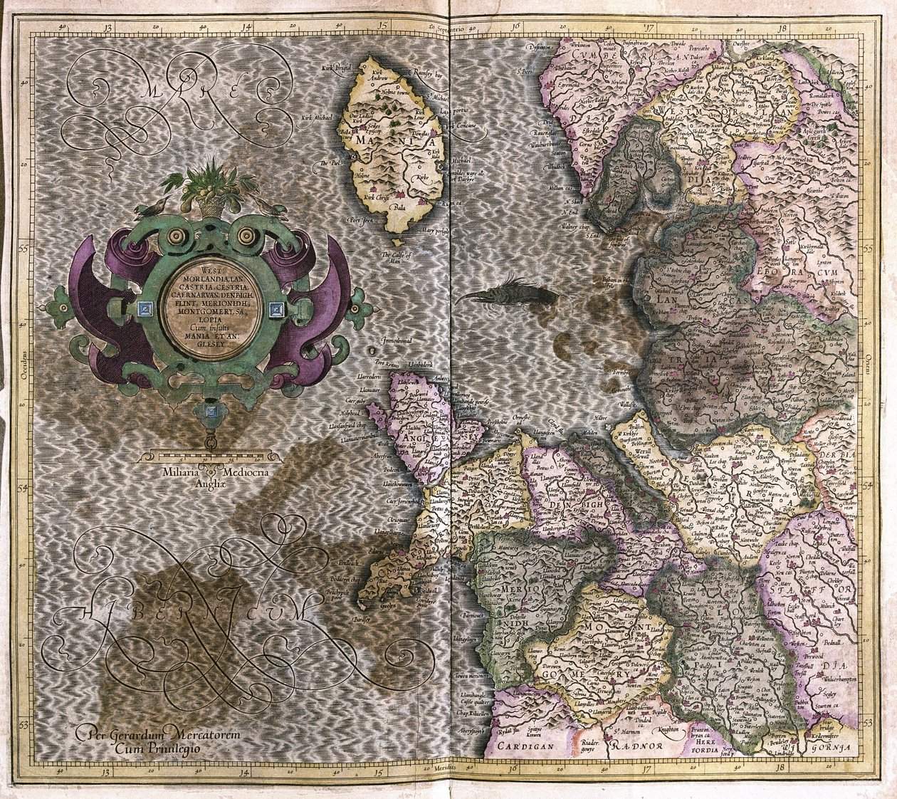 Inghilterra nord-occidentale da Gerardus Mercator