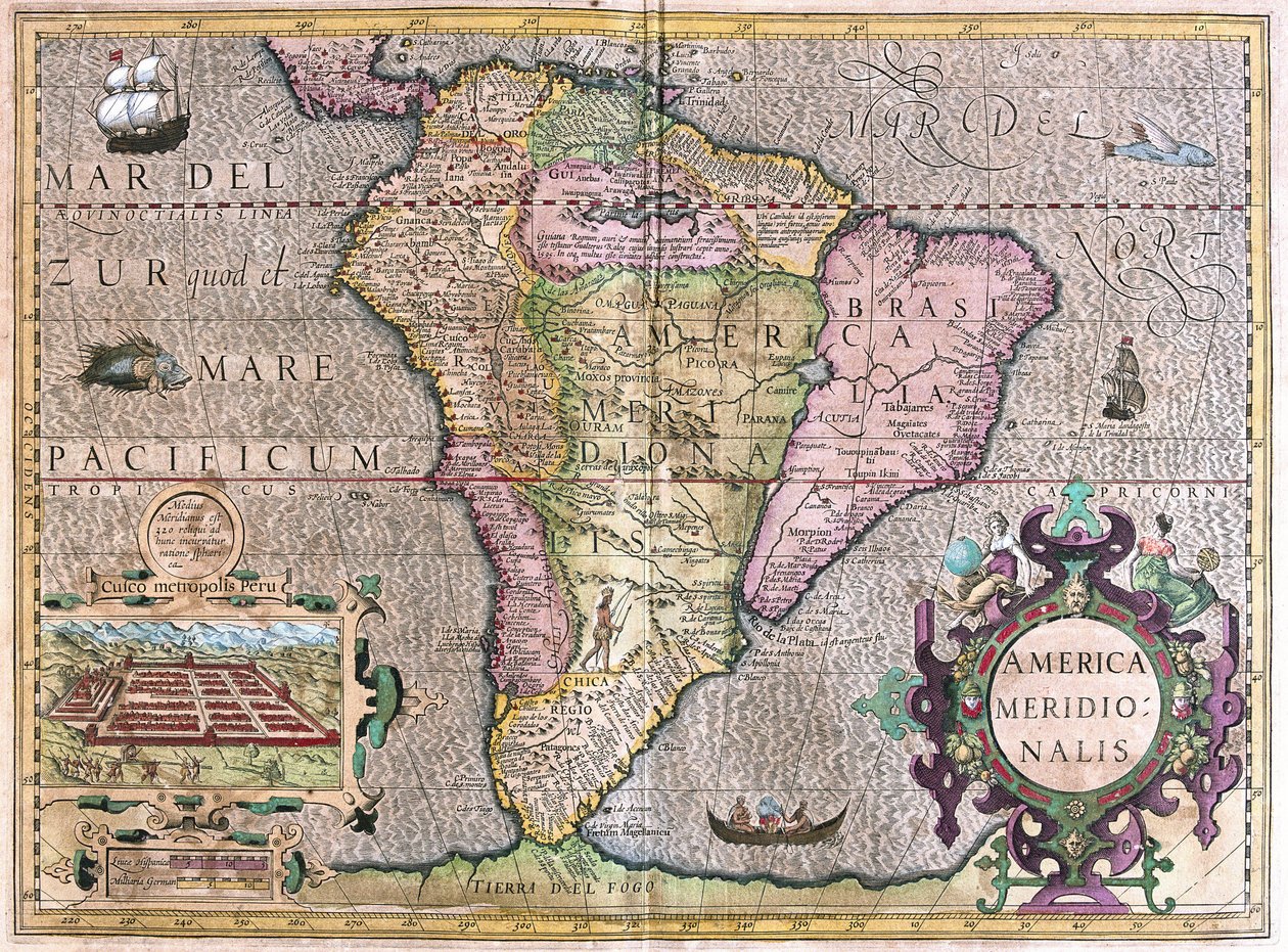Sud America (incisione) da Gerardus Mercator