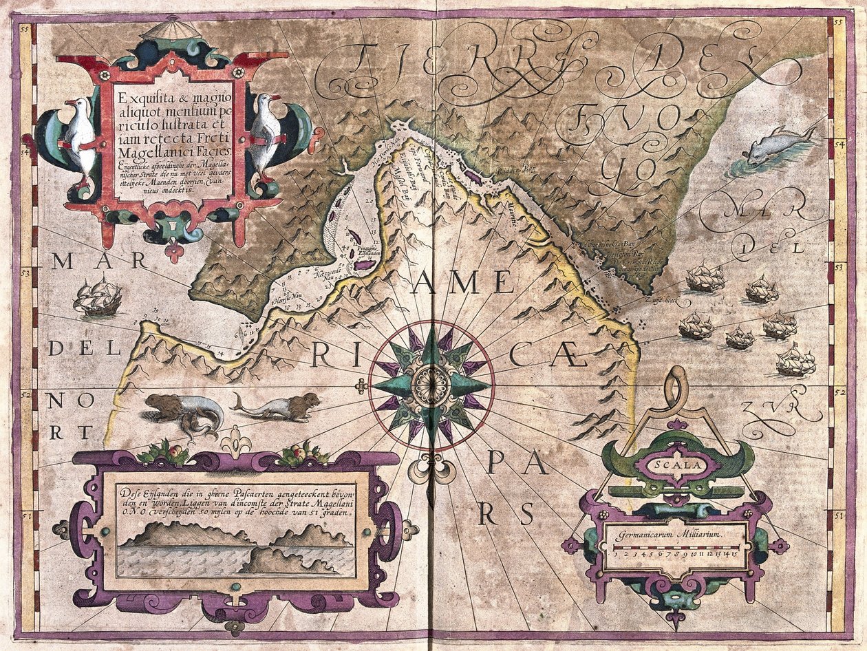 Stretto di Magellano (incisione) da Gerardus Mercator