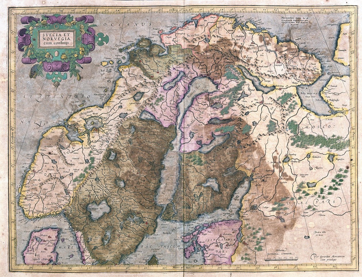Svezia e Norvegia (incisione) da Gerardus Mercator