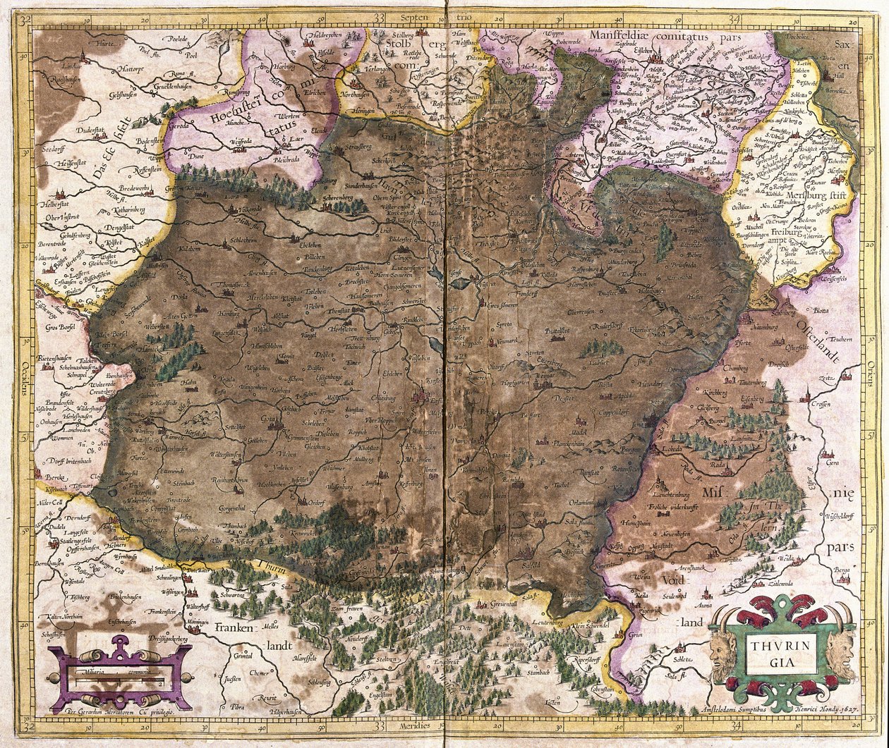 Turingia, Germania (incisione) da Gerardus Mercator