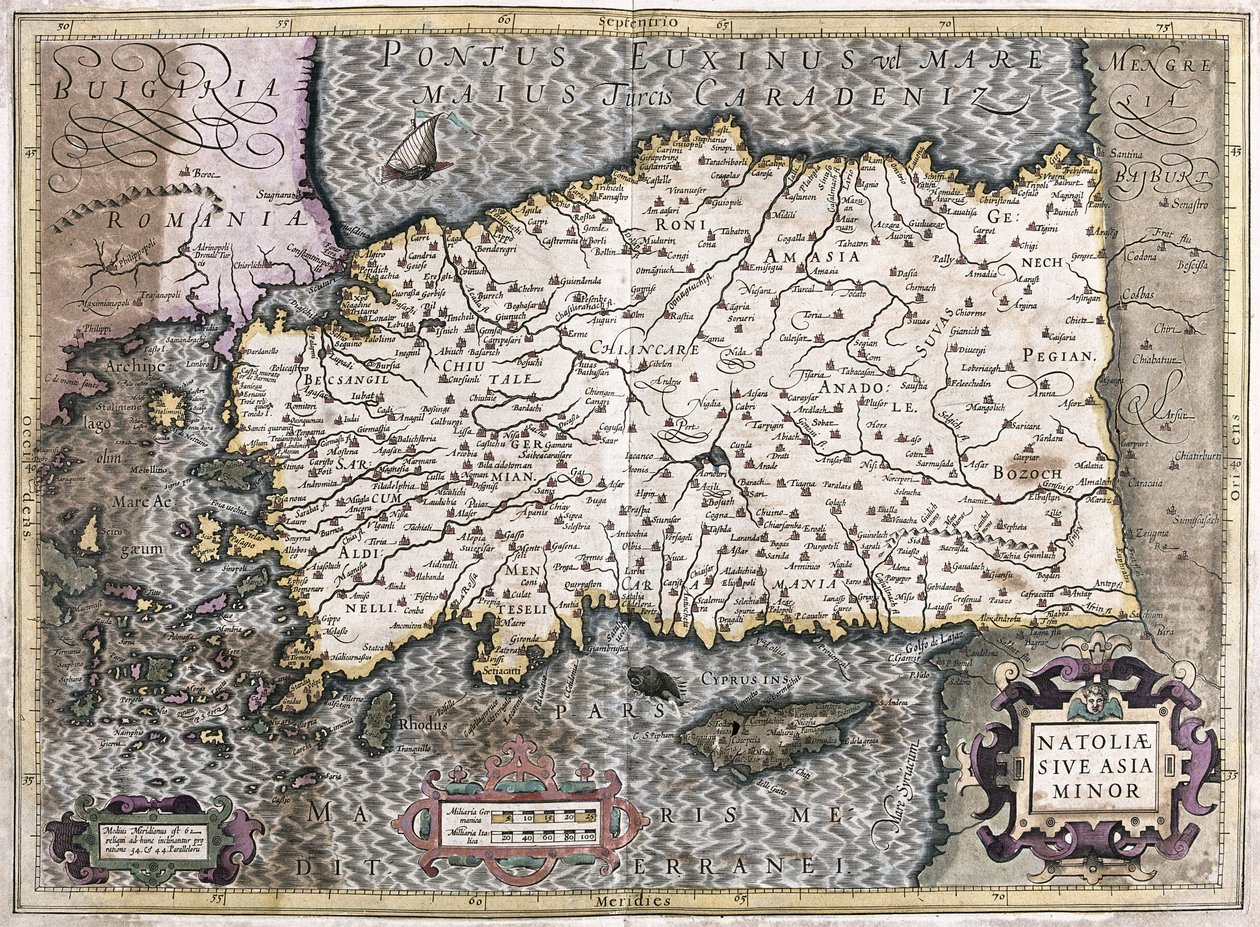 Turchia - Cipro (incisione) da Gerardus Mercator