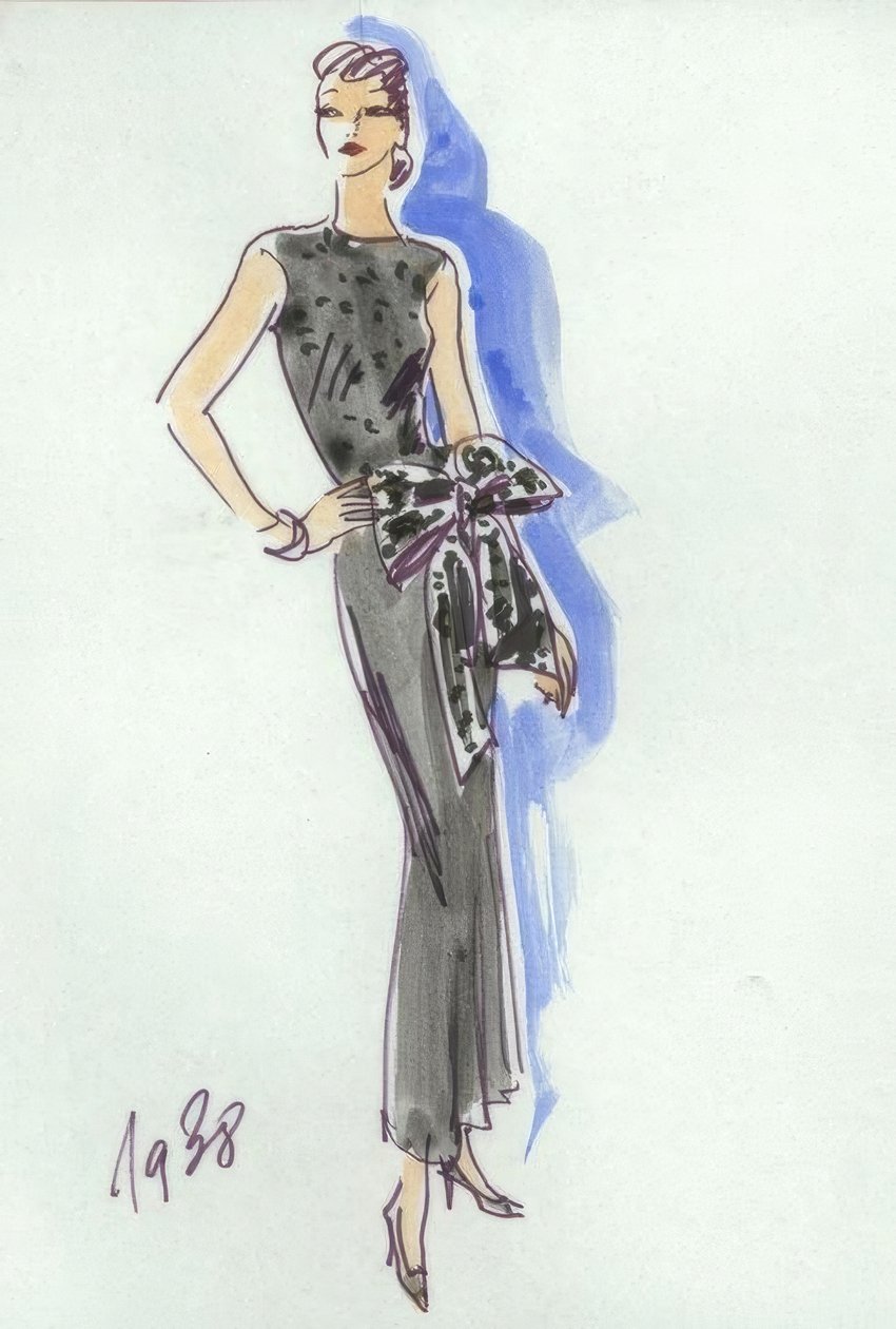 Moda femminile 1938, abito da sera da Gerd Hartung