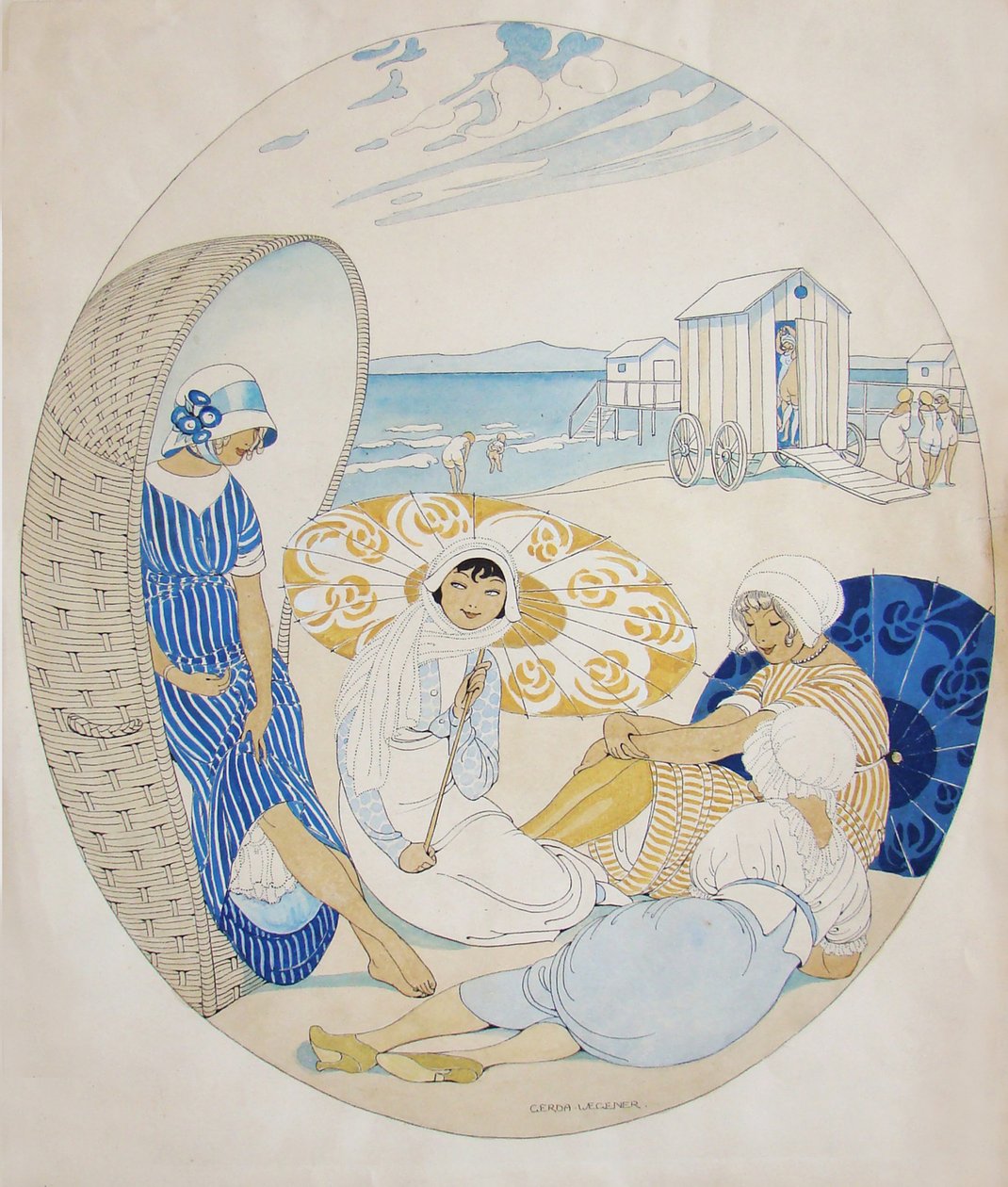 Conversazione sulla spiaggia danese da Gerda Wegener