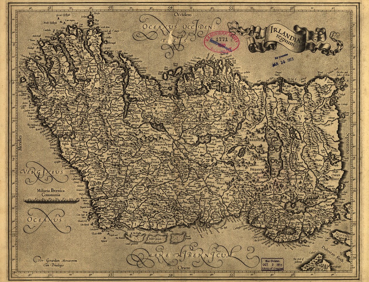 Irlandiae regnum. LOC 99446223 da Gerhard Mercator