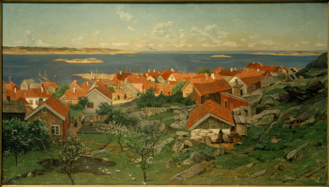 Il villaggio di Nevlunghavn da Gerhard Peter Frantz Vilhelm Munthe