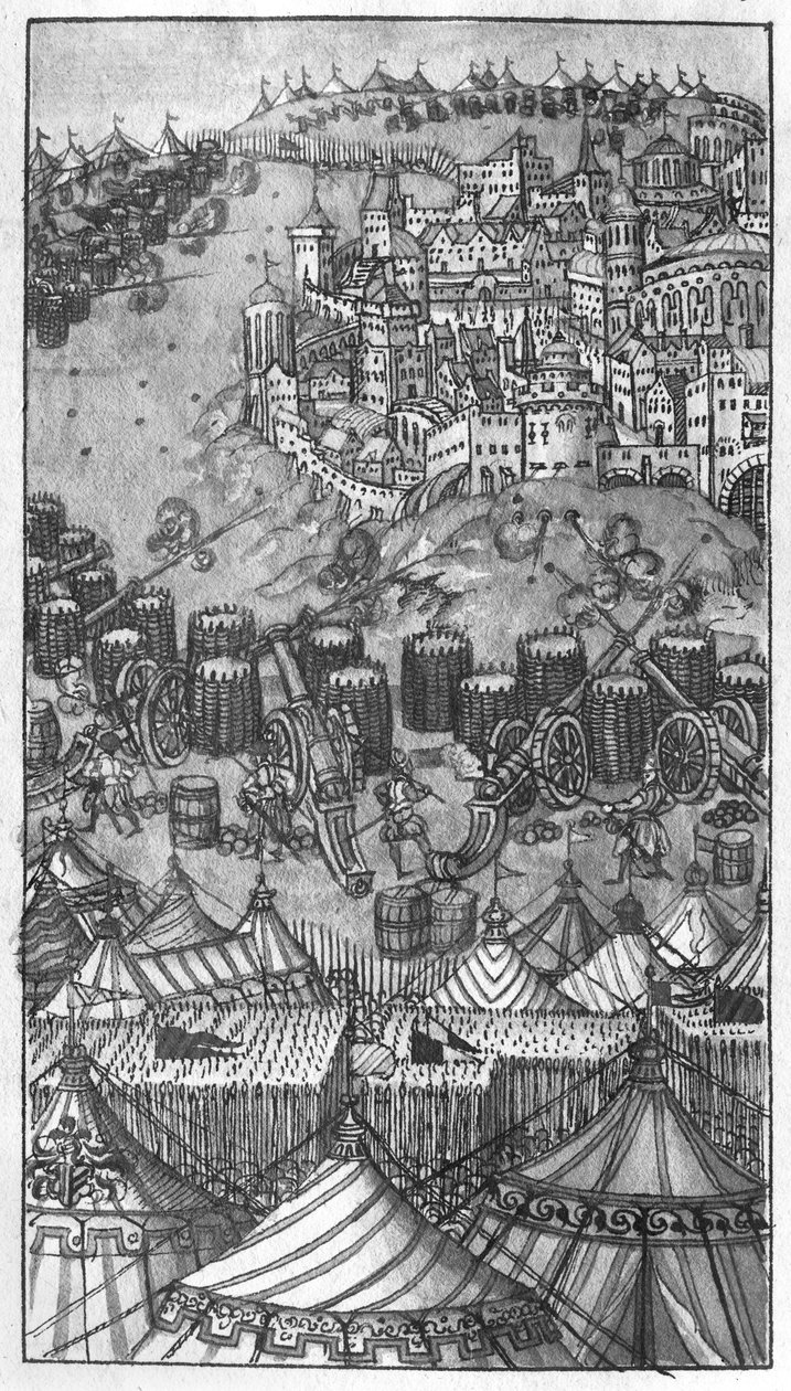 Attacco a una città fortificata, illustrazione da 