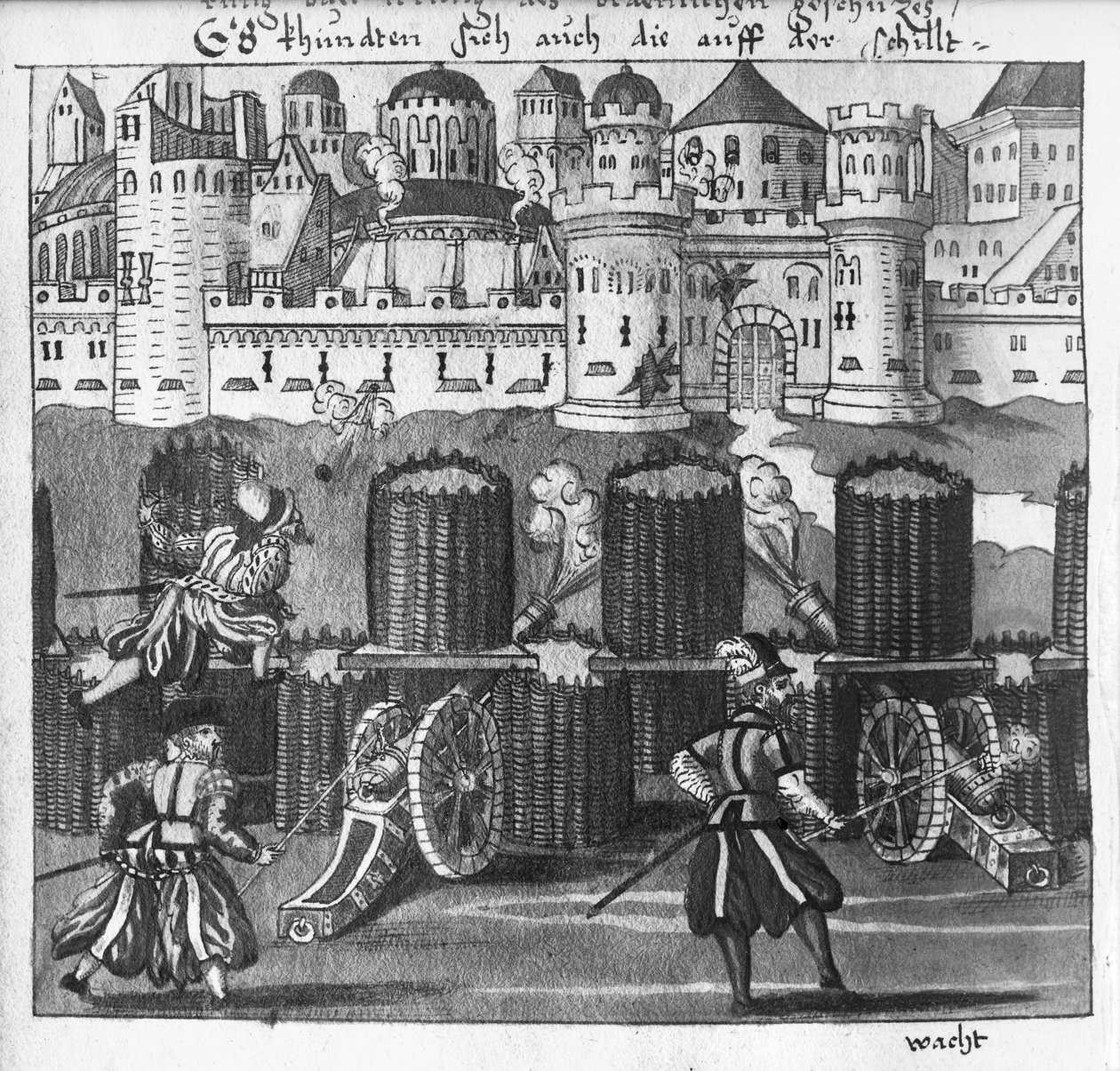 Attacco a una città fortificata, illustrazione da 