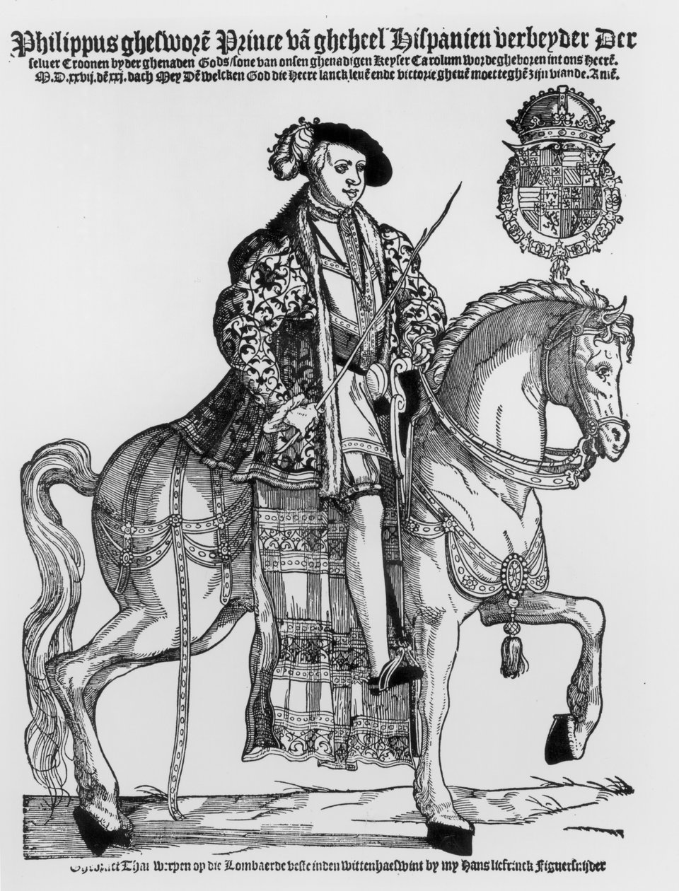 Ritratto equestre di Filippo II (1527-98) di Spagna da German School