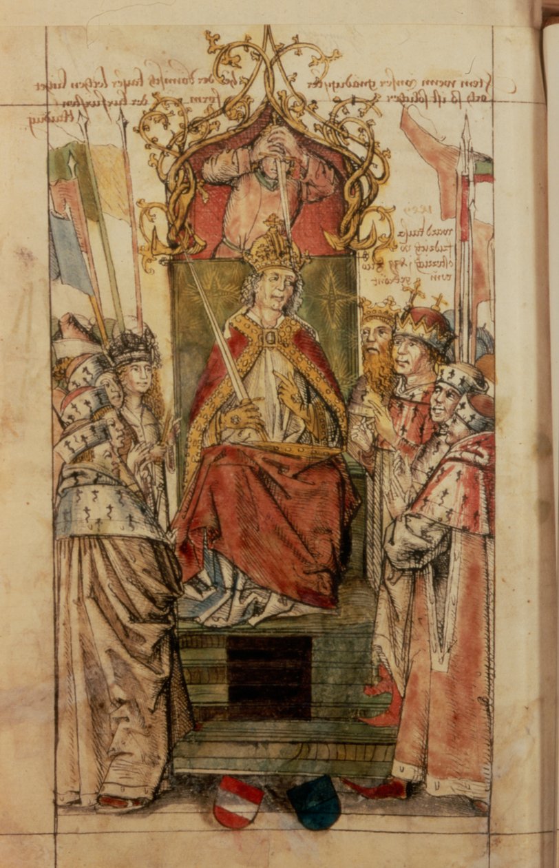 Federico III circondato dai Principi Elettori da German School