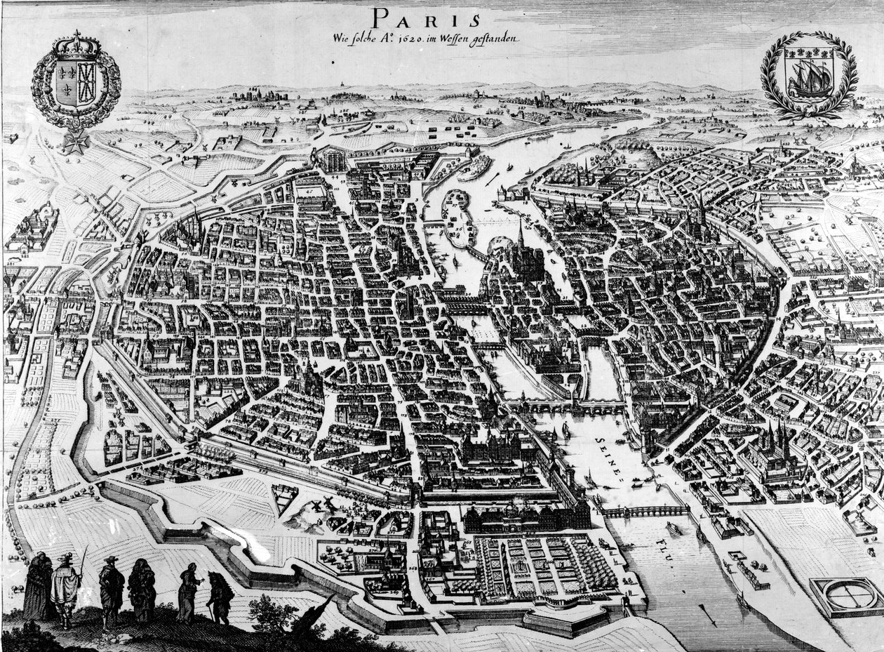 Mappa di Parigi, 1620 da German School