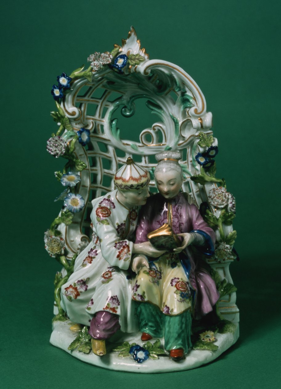 Gruppo di Meissen in pergolato, dopo un dipinto di Boucher, c.1760 da German School