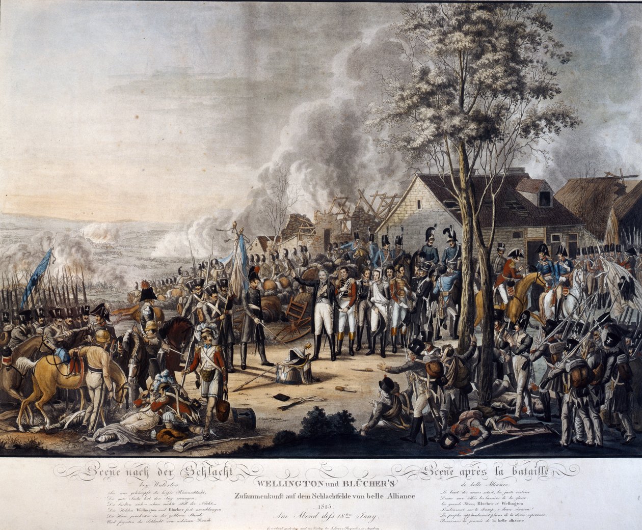 Scena dopo la battaglia di Waterloo, 18 giugno 1815 da German School