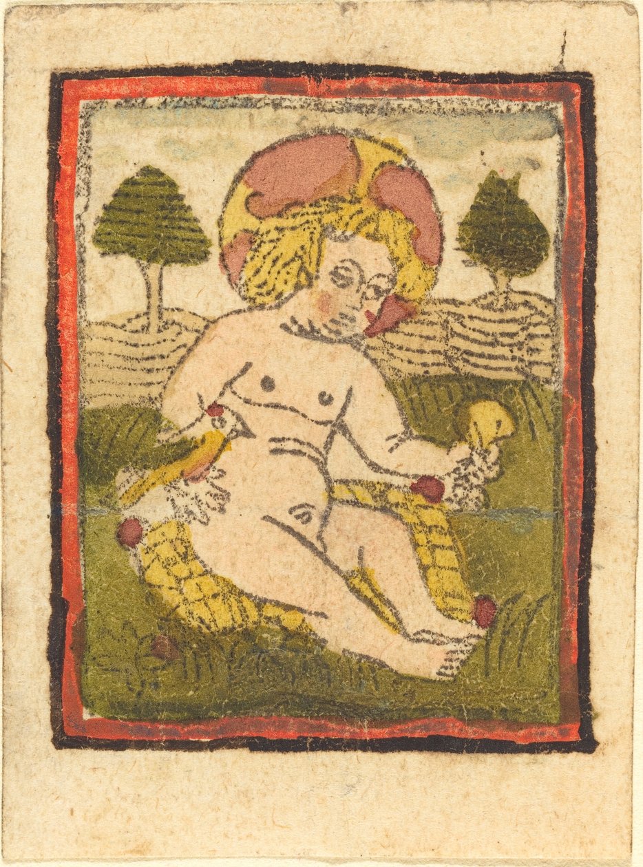 Bambino Gesù con Uccello da German 15th Century