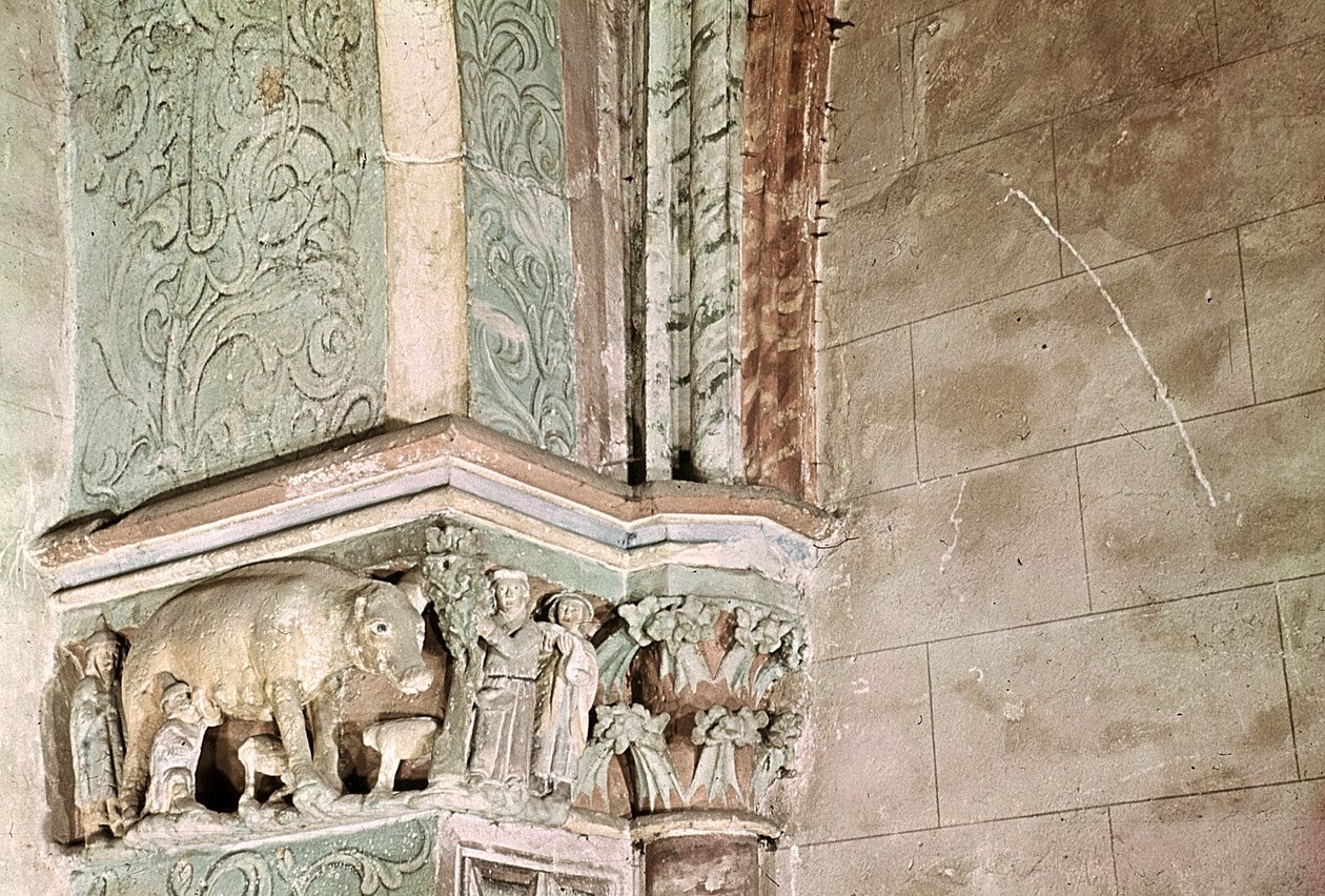 Capitello che raffigura la Judensau, c.1301-25 da German School