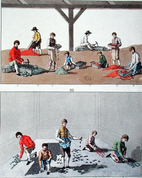 Bambini che pavimentano, c.1810 da German School