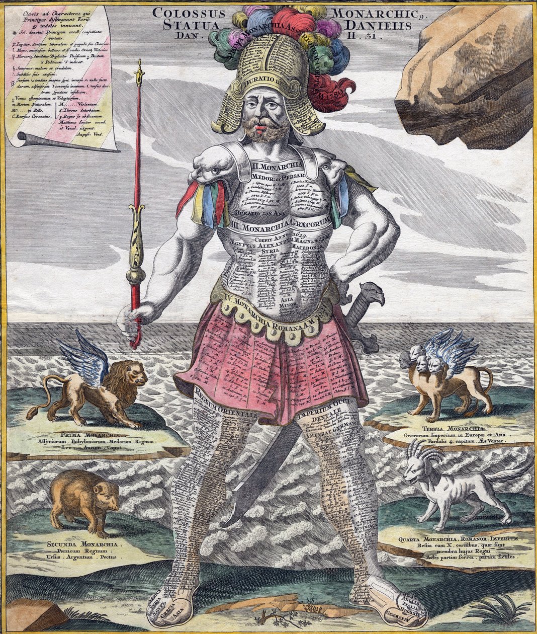 Colossale re a cavallo del suo impero, c.1750 da German School