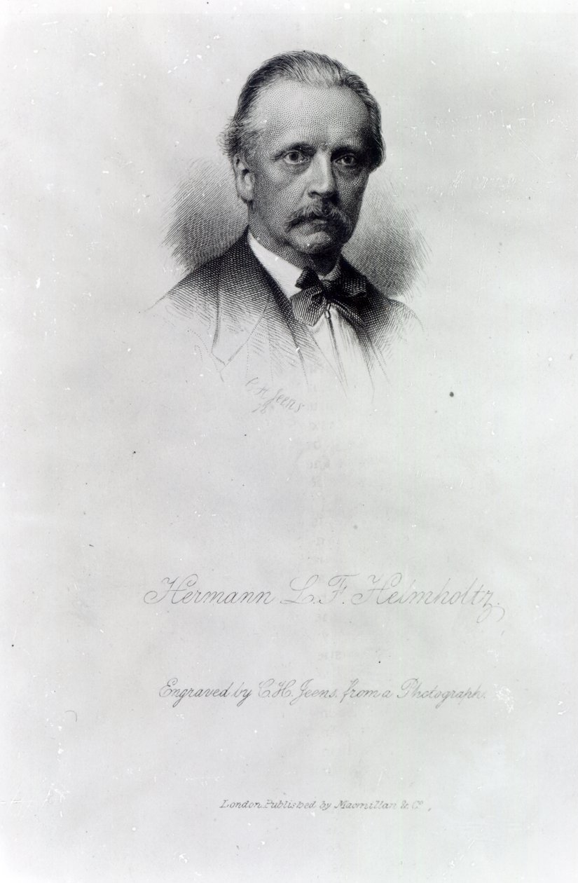 Hermann von Helmholtz, inciso da C.H Jeens da German School