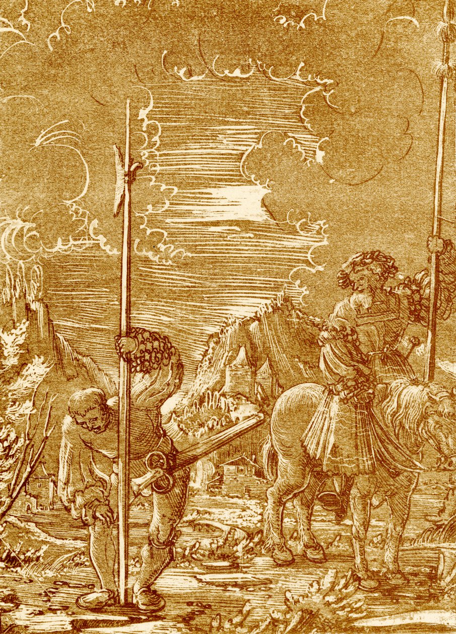 Cavaliere e servitore da German School