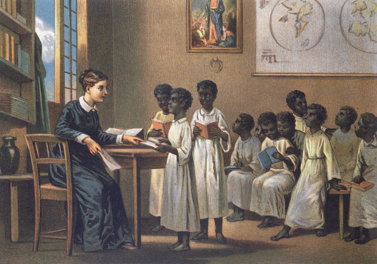 Insegnante con alunni, 1880 da German School