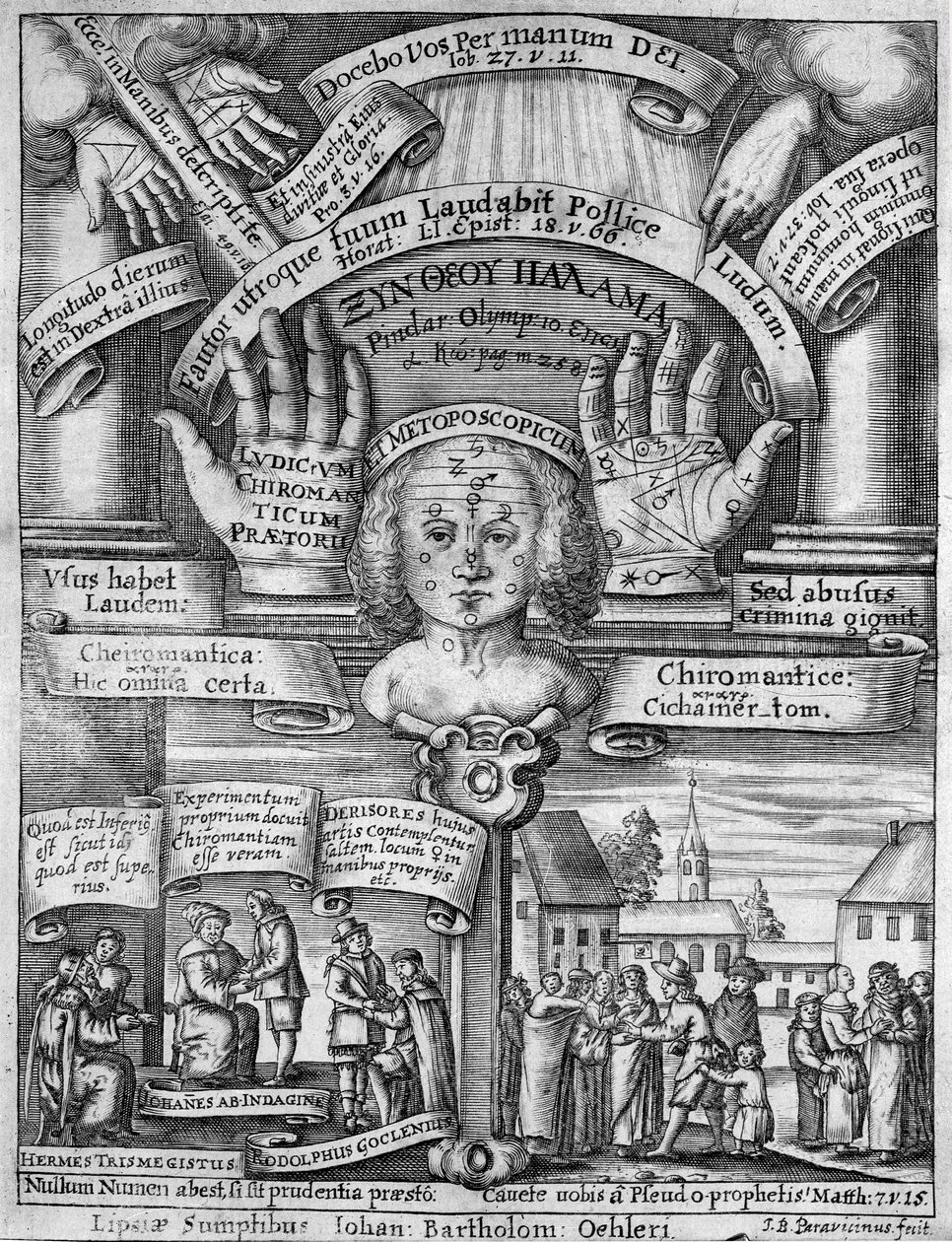 Frontespizio di Ludicrum Chiromanticum da German School