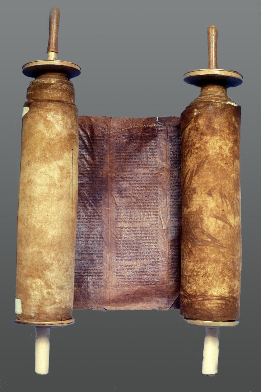 Rotolo della Torah (legno e pergamena) da German School