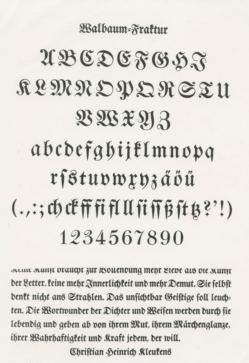 Walbaum Fraktur da German School