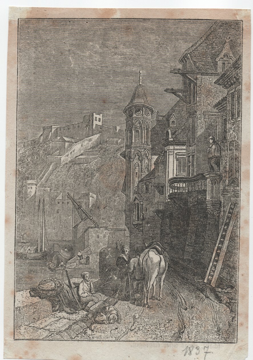 Scena di città medievale da German School