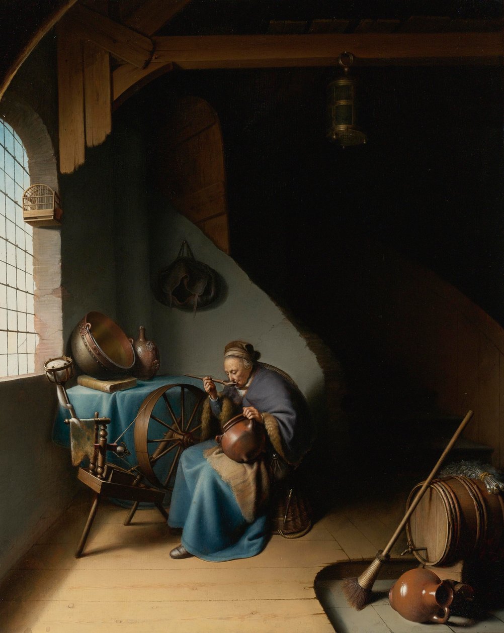 Donna che mangia porridge da Gerrit Dou