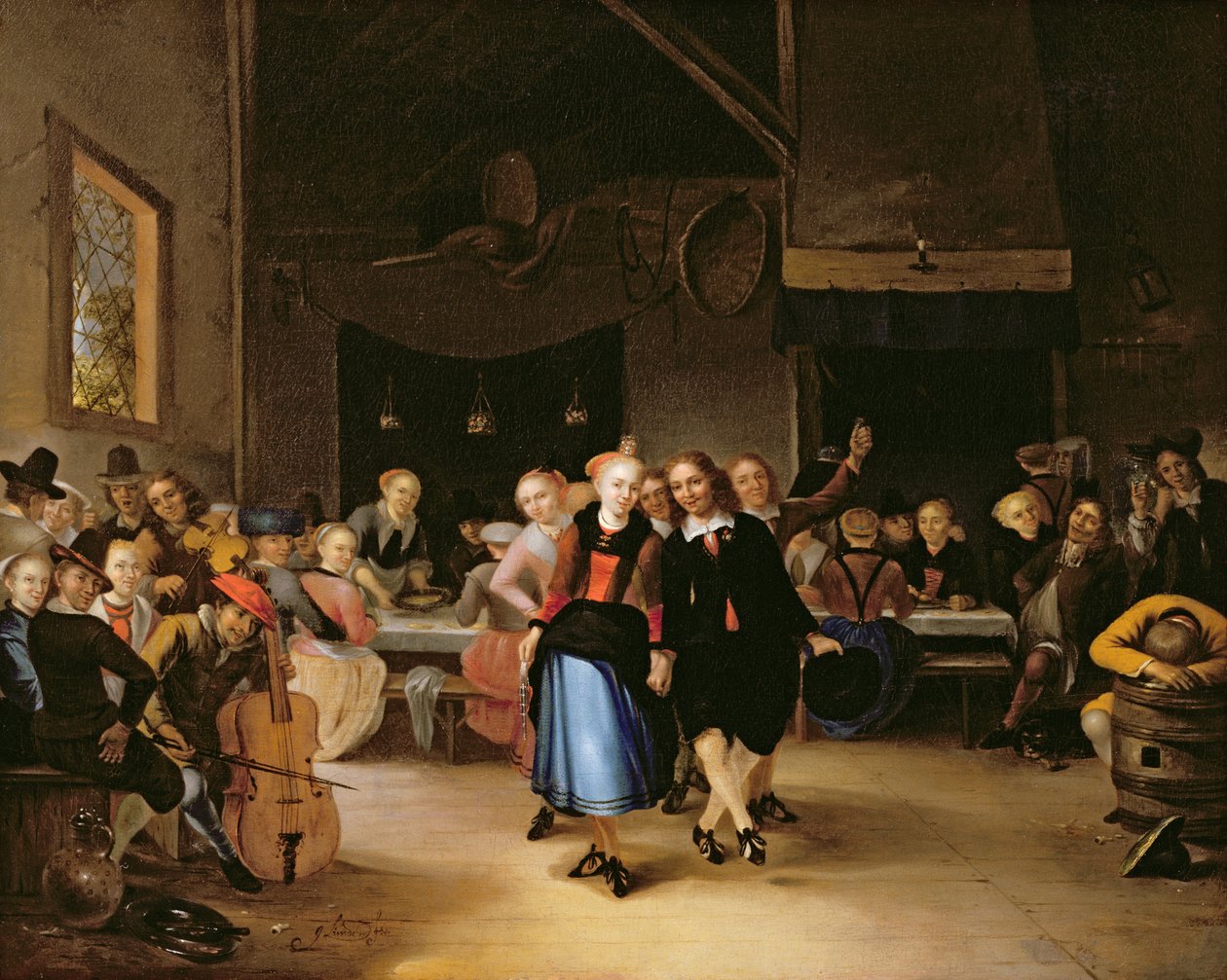 Danza nuziale in una taverna da Gerrit Lundens
