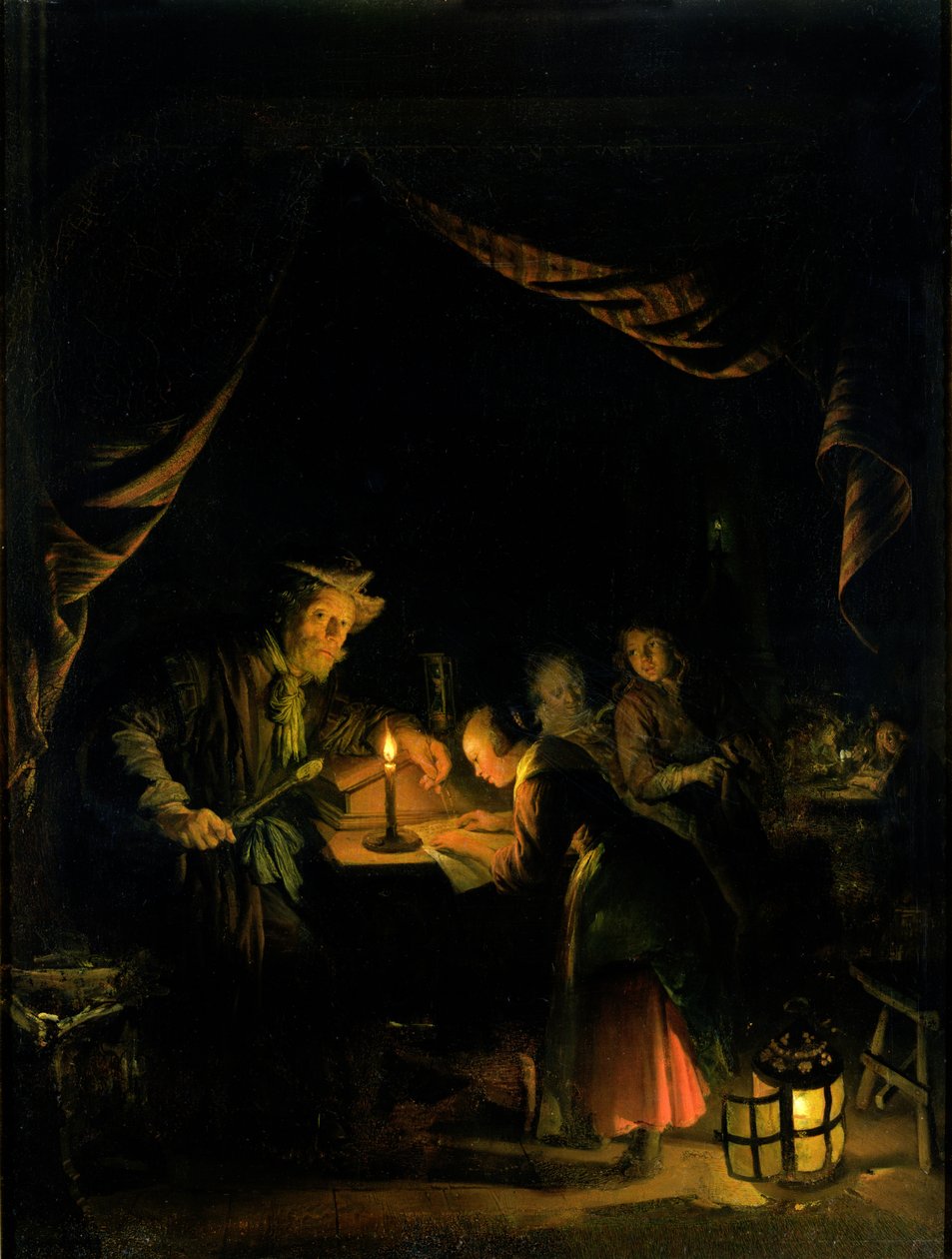 Il maestro di scuola, 1660-65 da Gerrit Dou