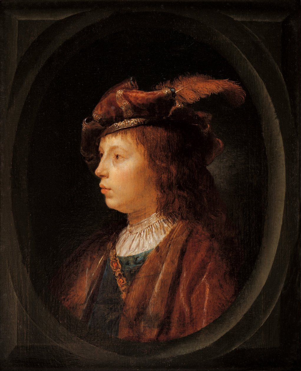 Capo di un gruppo di giovani da Gerrit Dou