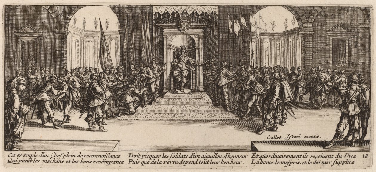 Distribuzione delle ricompense da Gerrit van Schagen after Jacques Callot