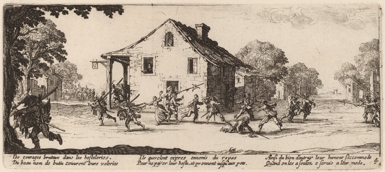 Scena di Saccheggio da Gerrit van Schagen after Jacques Callot