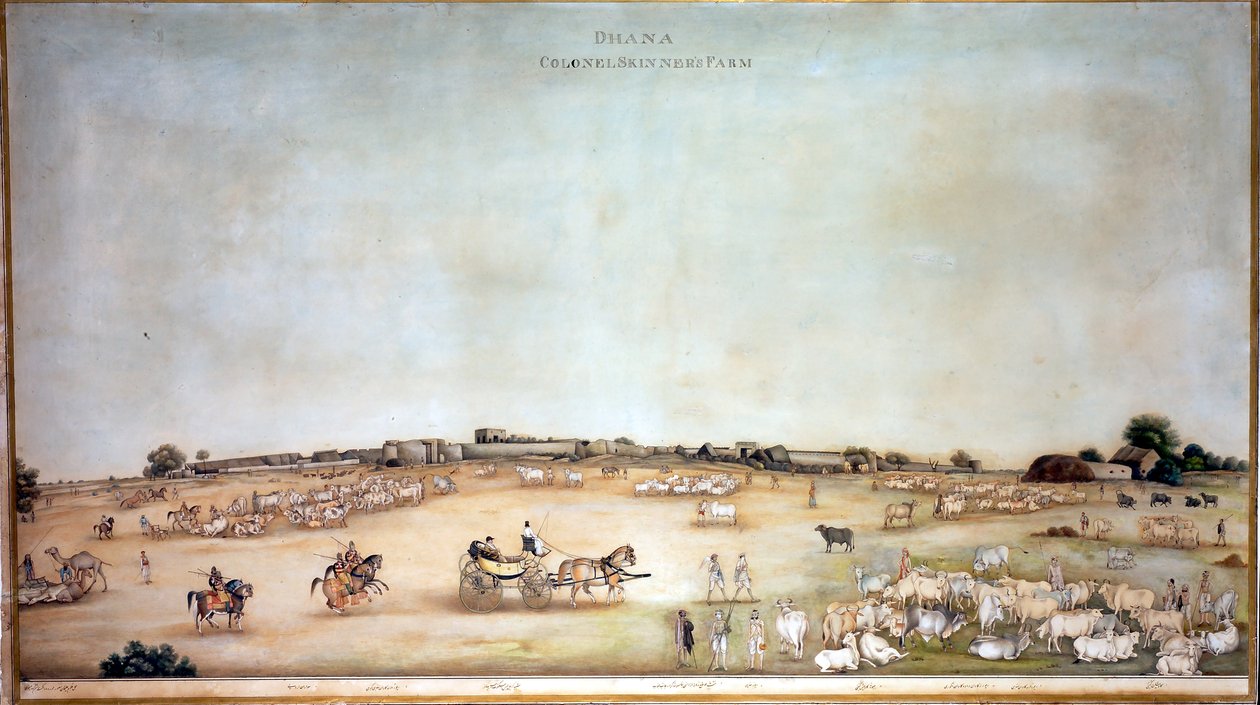 ?Fattoria del Colonnello Skinner a Dhana?, 1828 da Ghulam Ali Khan