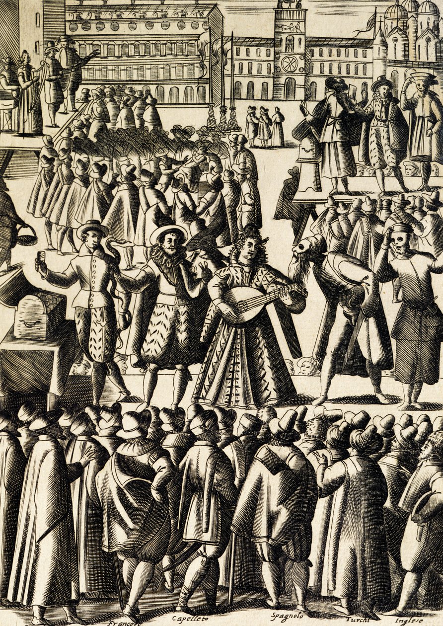 Ciarlatani in Piazza San Marco a Venezia da Giacomo Franco