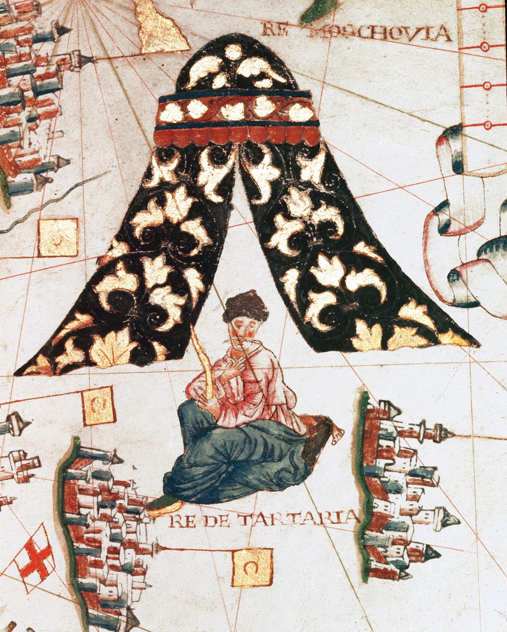 Il re dei Tartari (Miniatura, c.1563) da Giacomo Maggiolo