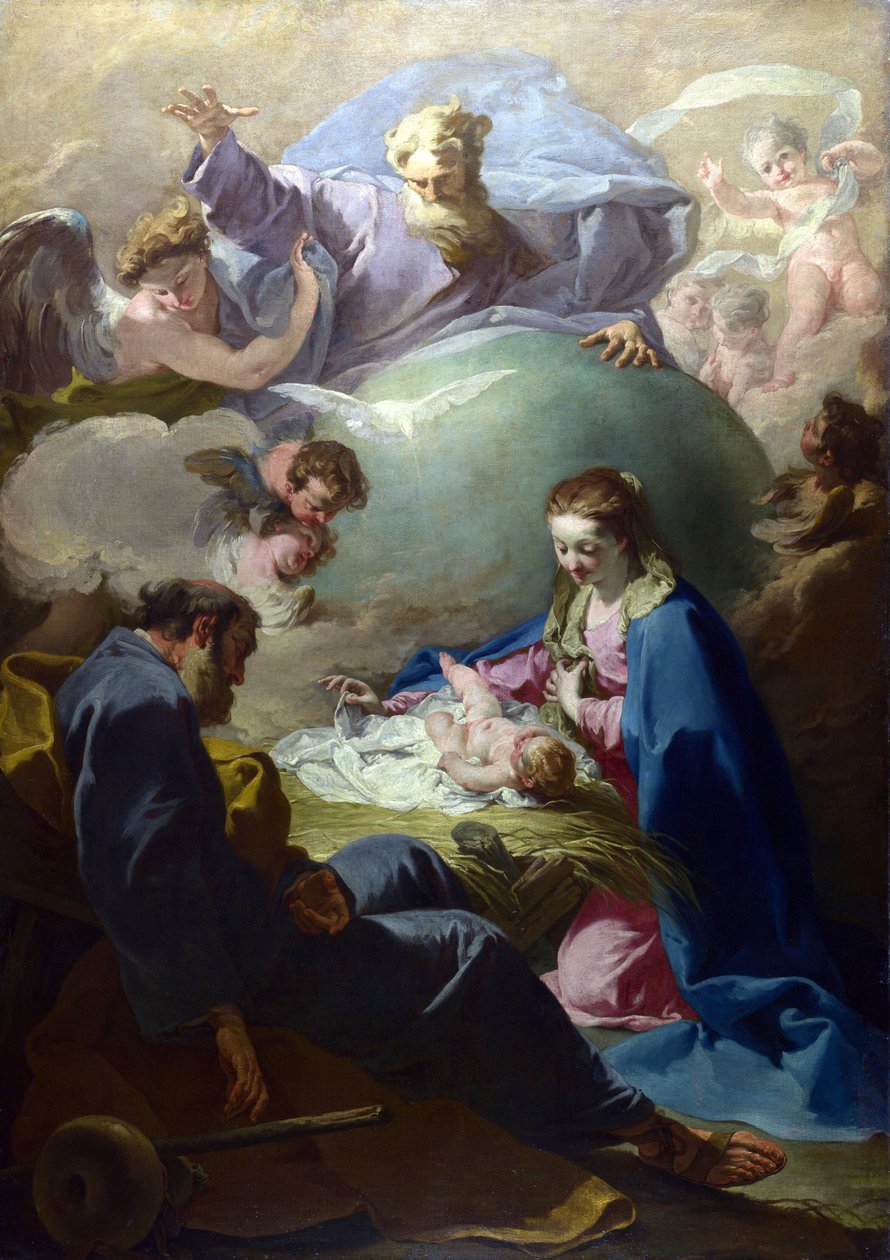 Natività con Dio Padre e lo Spirito Santo da Giambattista Pittoni