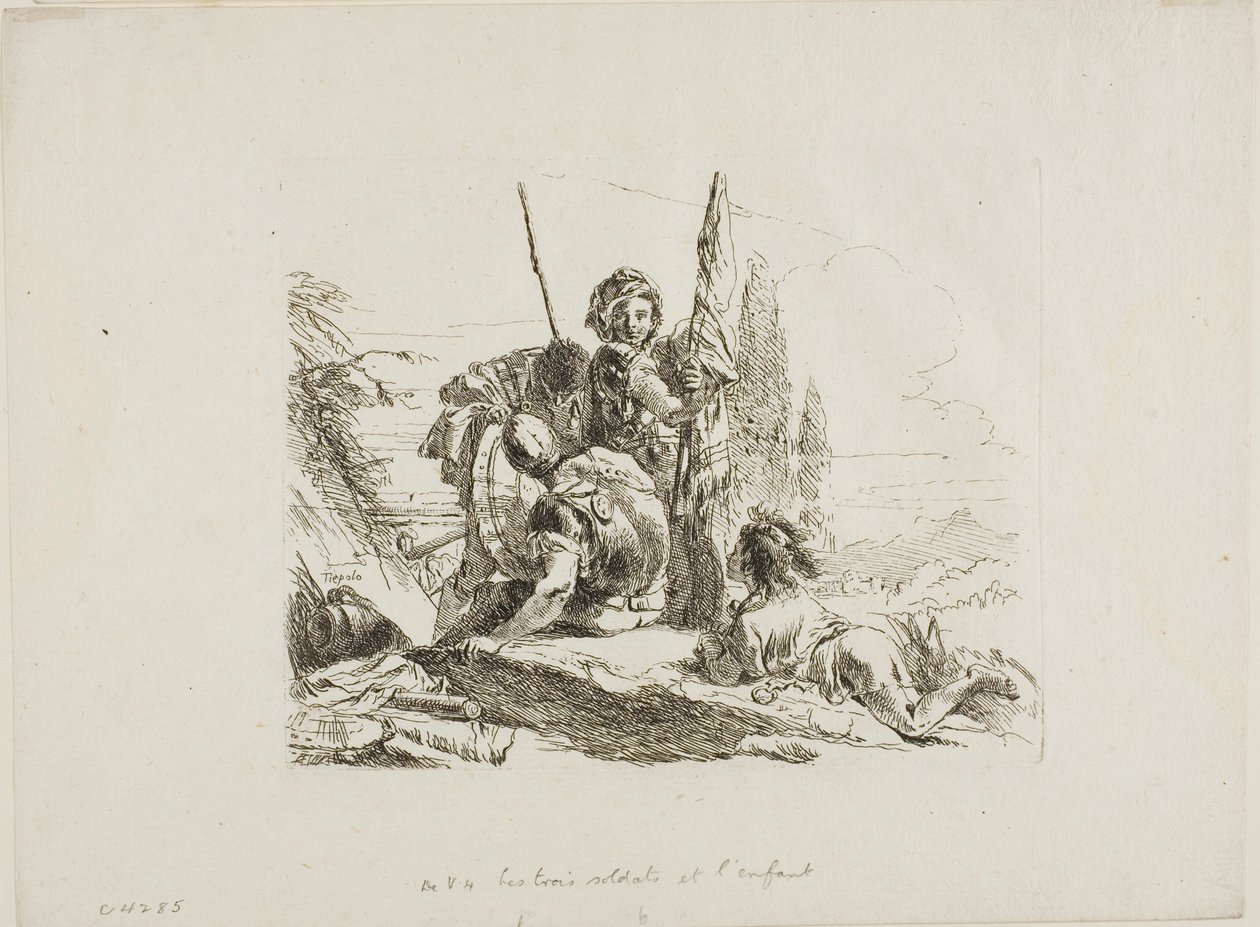 Tre soldati e un ragazzo, da Capricci da Giambattista Tiepolo