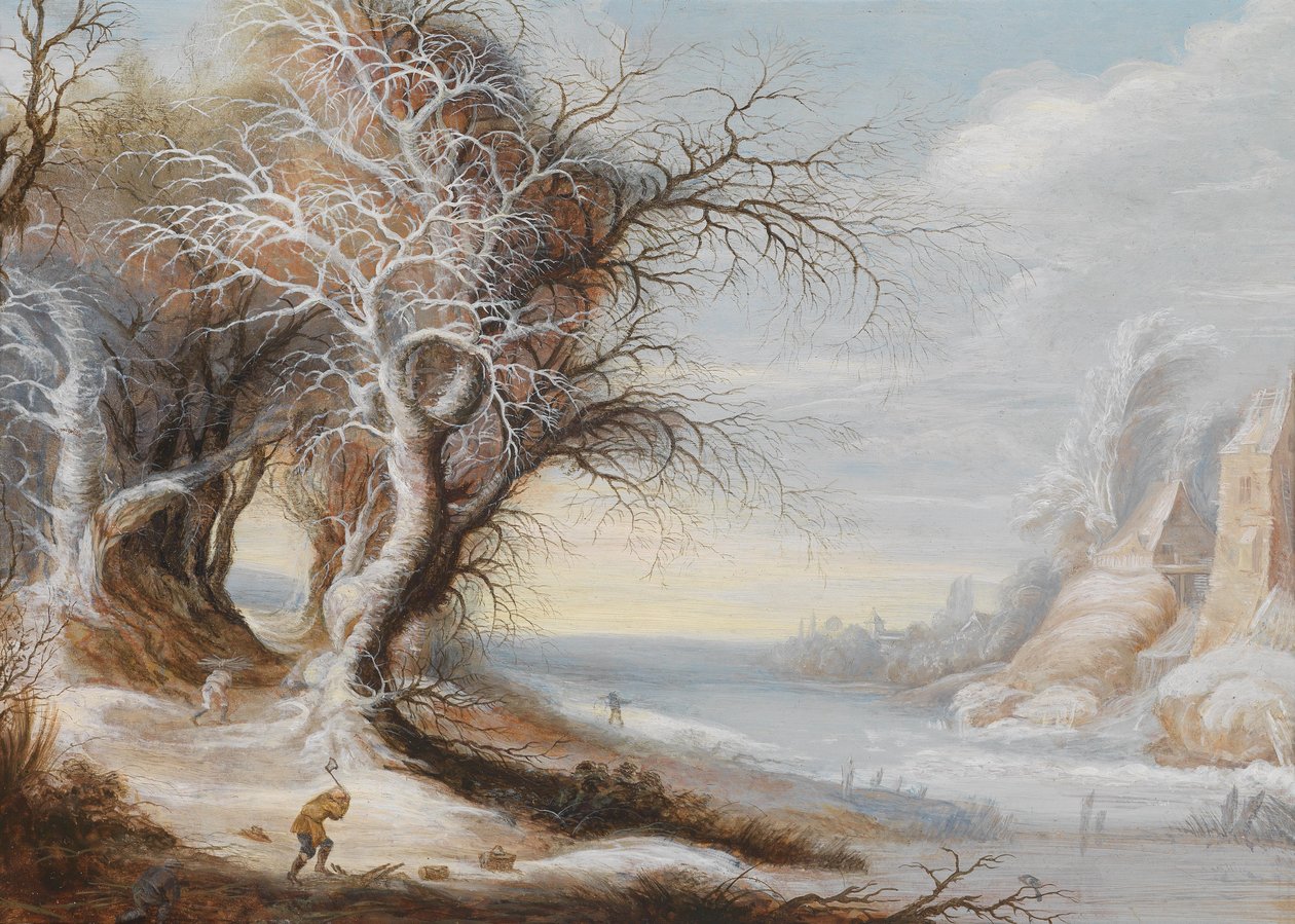 Paesaggio invernale con taglialegna da Gijsbrecht Leytens