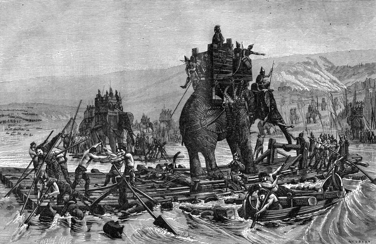 Annibale attraversa il Rodano, 218 a.C. da Gilbert