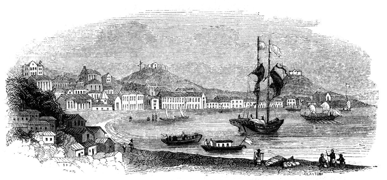 Veduta di Macao, 1847 da Giles
