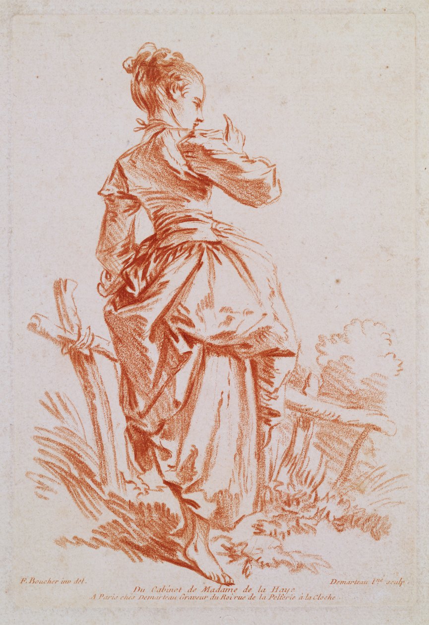 Pastorella (incisione dopo Boucher) da Giles Demarteau