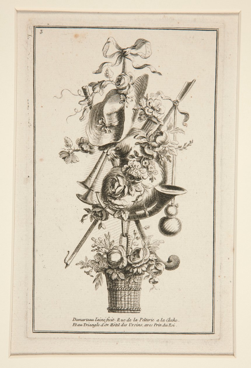 Un foglio da Plusieurs Trophees da Gilles Demarteau